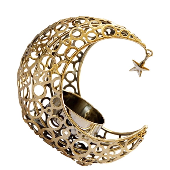 SDFGTstore Moon Shaped Candle Holder,Tealight Candle Holder,Metal Moon Tealight Candle Stand Candlestick for Home Decorations