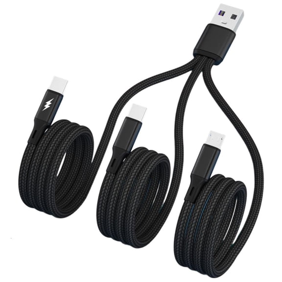 SDFGTstore Multi Charger Cable Braided Universal 3 in 1 Multiple USB Cable Charging Cord