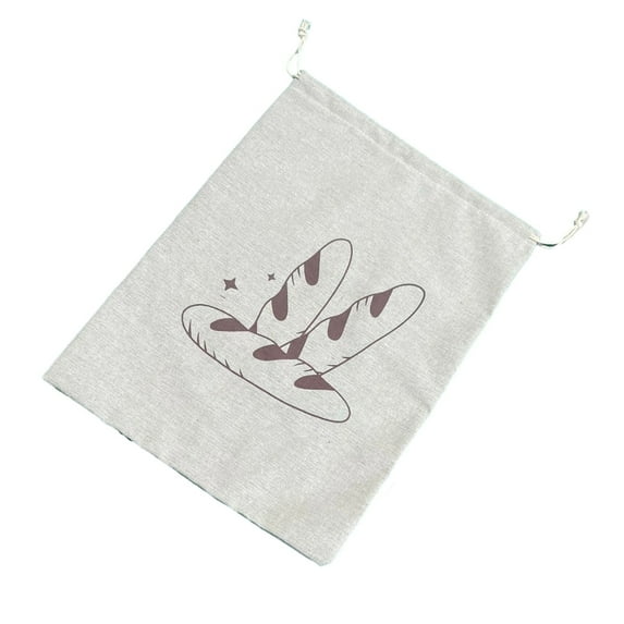 SDFGTstore Multi purpose Linen Drawstring Bag Versatile Storage Container Pouch Chic Linen Drawstring Bag for Bread and Fruits