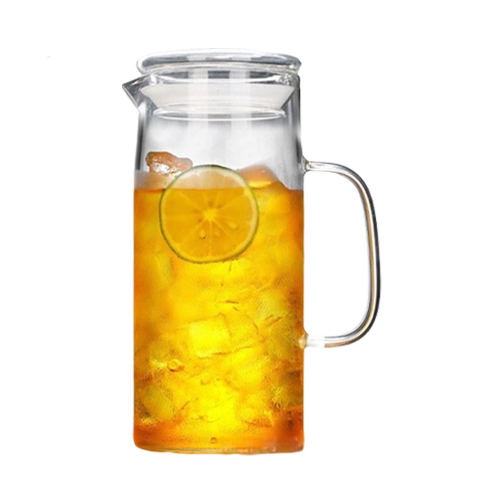 SDFGTstore Multifunctional Glass Pitcher Borosilicate Carafe for Hot and Cold Beverages Ideal for Iced Coffee Milk and More