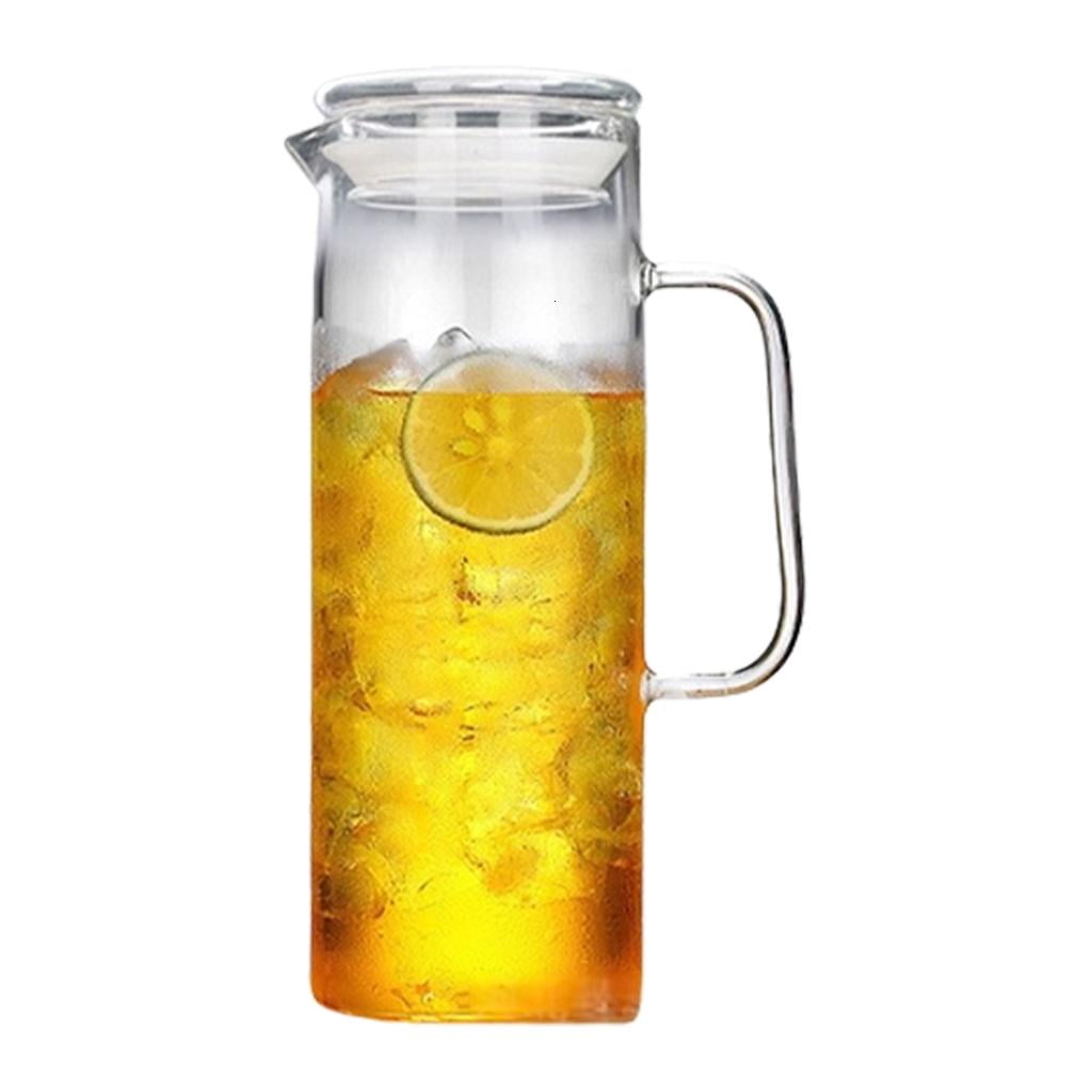 SDFGTstore Multifunctional Glass Pitcher Borosilicate Carafe for Hot and Cold Beverages Ideal for Iced Coffee Milk and More