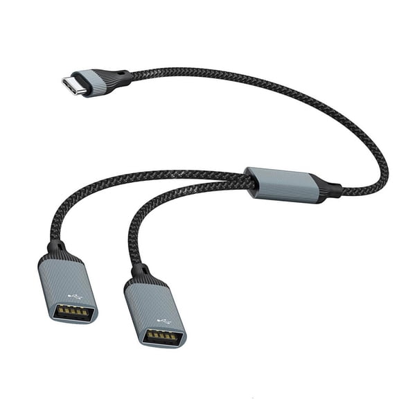 SDFGTstore Multiple Use USB C To Double USB A Adapter Hubs, Connect Keyboards Mice Storage Efficient Power and Data Synchronization
