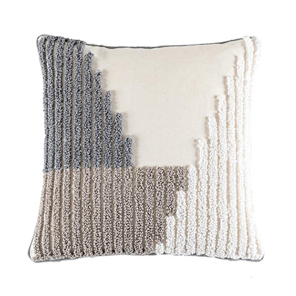 SDFGTstore Nordic Style Modern Macrame Tufted Throw Pillow for Case Boho Chic Irregular Geometric Circle Pattern Decorative Cushion Cover for Sofa Couch Bed Car