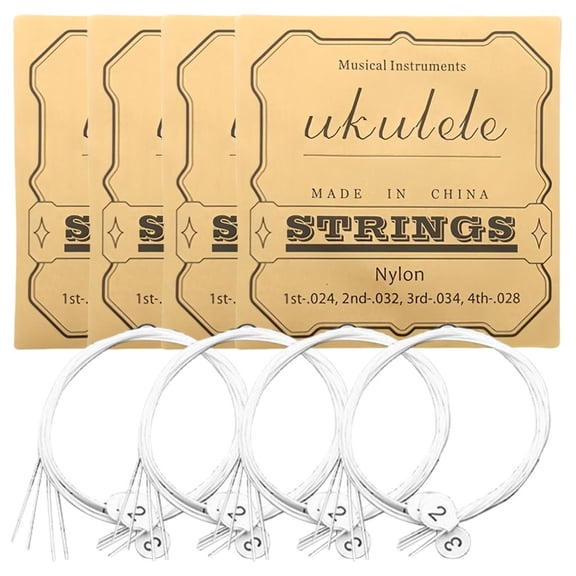 SDFGTstore Nylon Ukulele Strings Tuning Replacement 4 Pack 4 Strings for Musical Instruments Easy for Beginners Easy on Fingertips