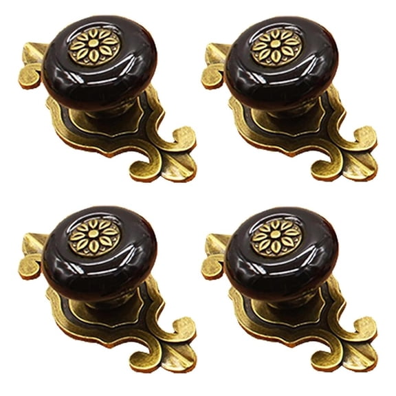 SDFGTstore Old Earthenware Drawer Knob Metal Mixture Hardware Antique Bronze Backplate 32mm