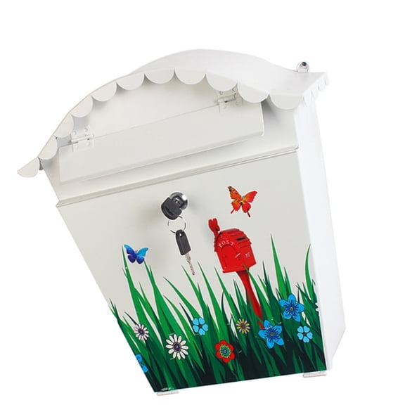 SDFGTstore Outdoor Iron Mailbox Easy Mount Bird And Grass Garden Farmhouses Decoration