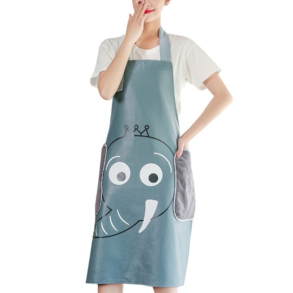 SDFGTstore Overall Apron Waterproof Oil Proof Easy Cleaning Exquisite Cartoon Pinafore