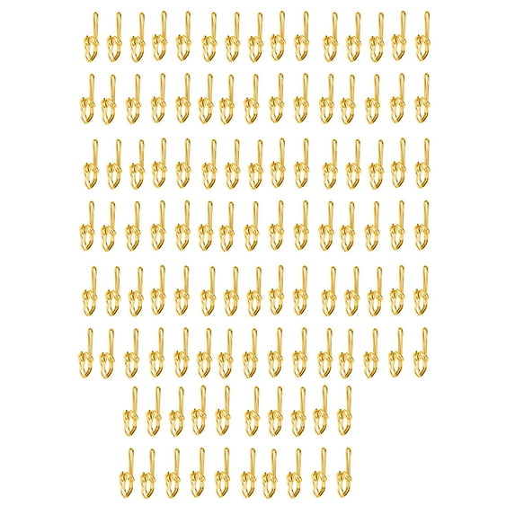 SDFGTstore Pack Of 100 Durability Curtain Hooks Metal Drapery Hooks Curtain Header for Living Room Bedroom Decors Easy Installation