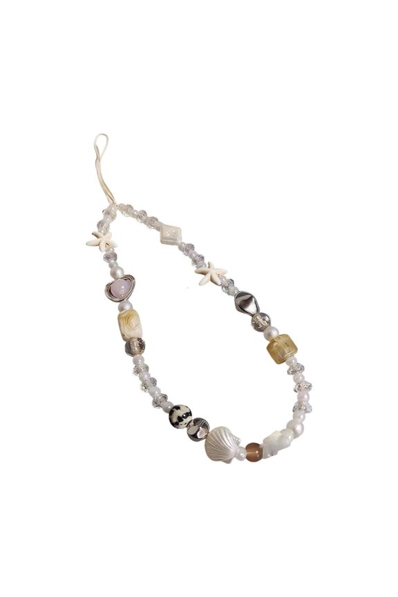 Plastic Beaded Phone Chain Pendant Telephone Lanyard Cellphone Rope Bracelet Fashion Keyring Keychain For Women Jewelry