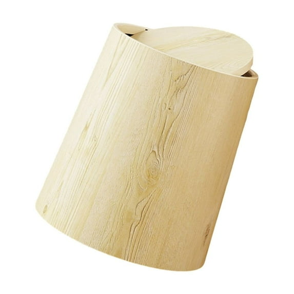 SDFGTstore Plastic Garbage Can With Odor Proof Lid Retro Wood Grains Pattern for Small Space