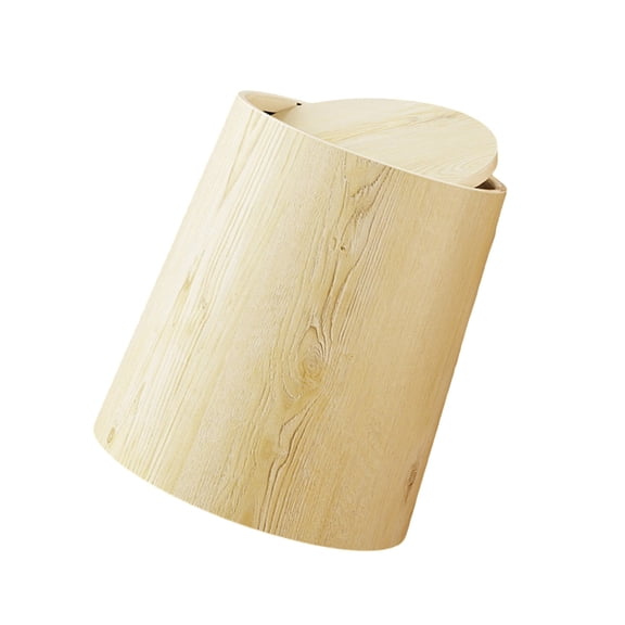SDFGTstore Plastic Garbage Can With Odor Proof Lid Retro Wood Grains Pattern for Small Space