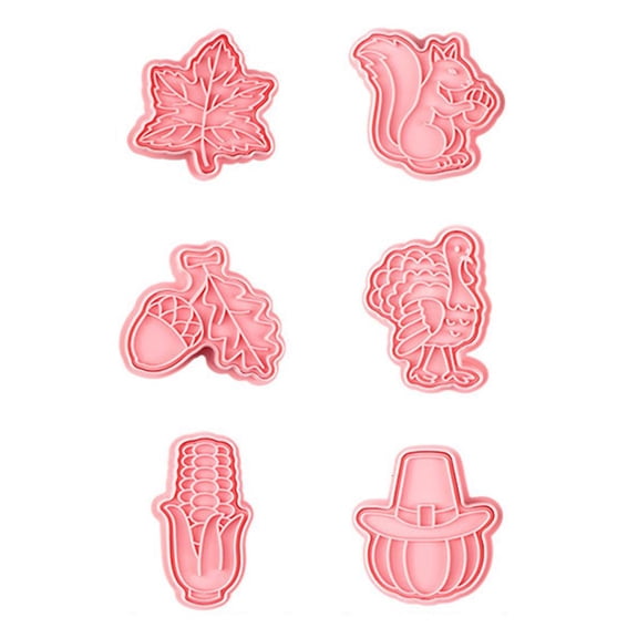 SDFGTstore Plastic Push-type Household Baking Mold Thanksgiving Day Theme Plastic Cutters