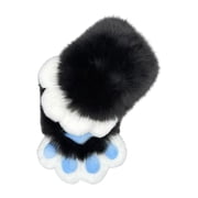 SDFGTstore Plush Cats Paws Gloves with Claws Foxes Paws Mittens Fursuit Paws