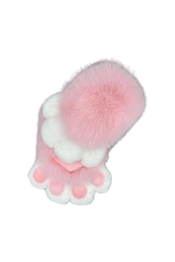 Plush Cats Paws Gloves with Claws Foxes Paws Mittens Fursuit Paws