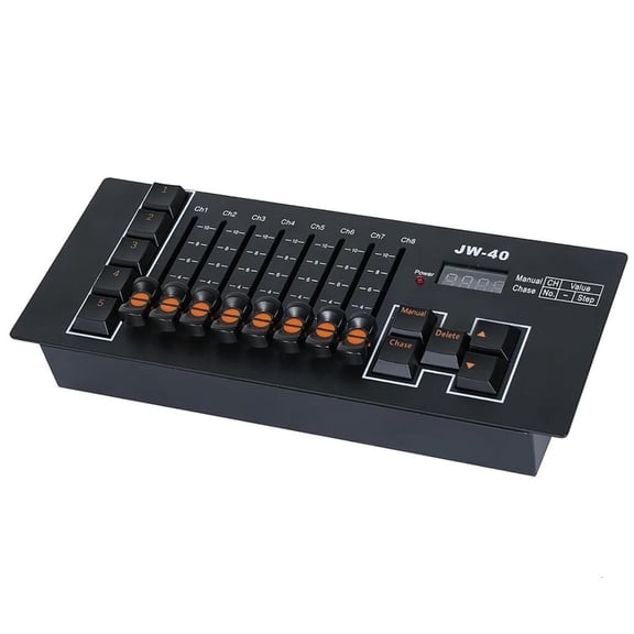 SDFGTstore Portable DMX512 Control Board 8 Smooth Fader 50 Step Effects Battery Power Type C Charging for Nightclub Event Use