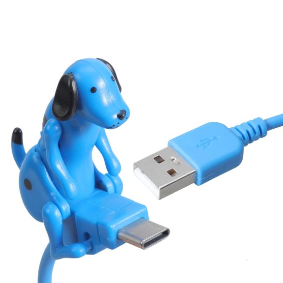 SDFGTstore Portable USB to Type C Charging Cord Cable Suitable for Smartphones Electronic Devices in Blue with Unique Dog Animation