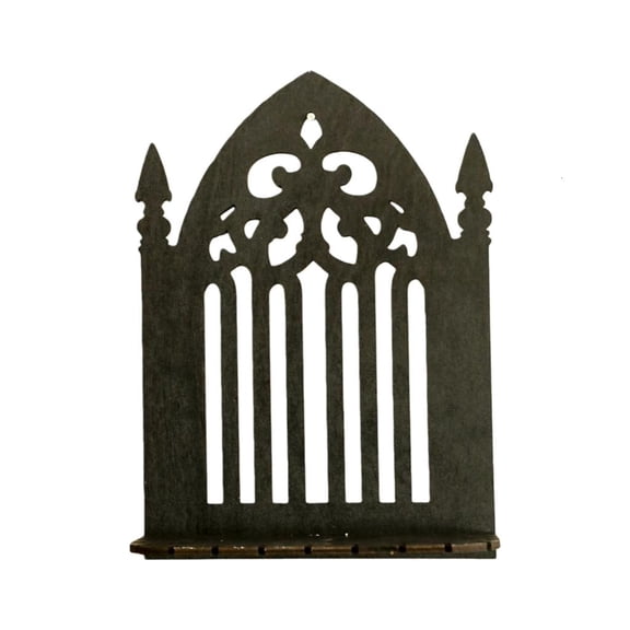 SDFGTstore Practical Black Wood Gothic Wall Shelf For Displaying Collectibles And Books