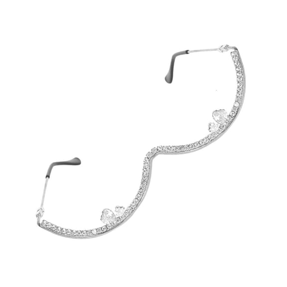 SDFGTstore Practical Rhinestones Decorated Glasses Lightweight Design Sparkling Metal Frame Eyewear For Conventions And Festivals