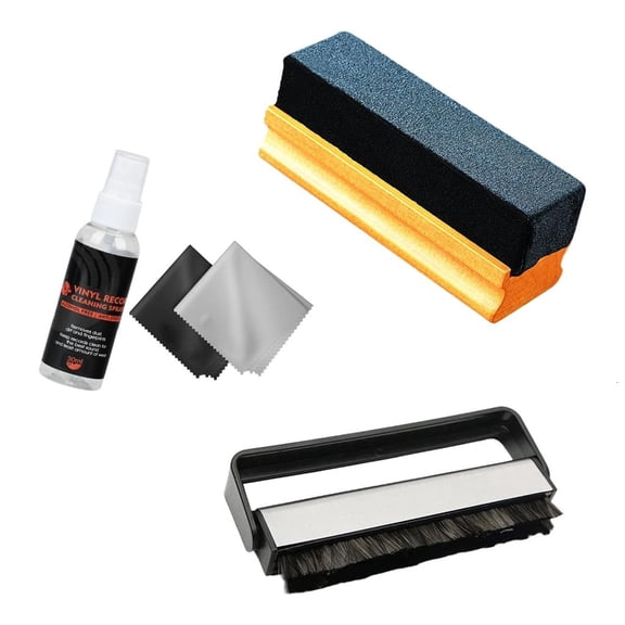 SDFGTstore Premium Record Cleaning System With Velvet Brush NonAbrasive Cloth Fluid 30ml