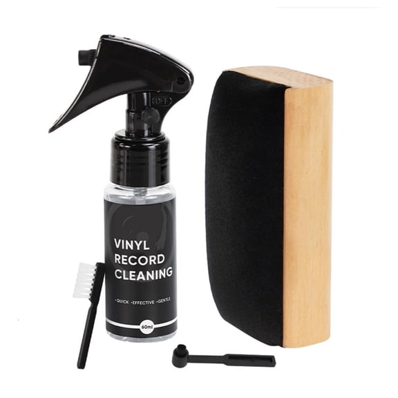 SDFGTstore Professional Vinyls Record Care Set with Velvet Brush Styluses Brush and 60ml Cleaning Solution for Optimals Maintenance