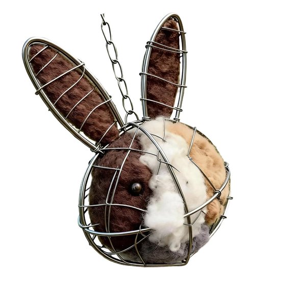 SDFGTstore Rabbit Shape Bird Nest Natural Yard Art Unique Garden Outdoor Wall Hanging Decoration Home Bird Gift Nest Element