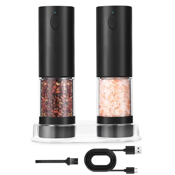 SDFGTstore Rechargeable Salt Grinder Plastic Peppers Automatic Electric Mill Spices Mill