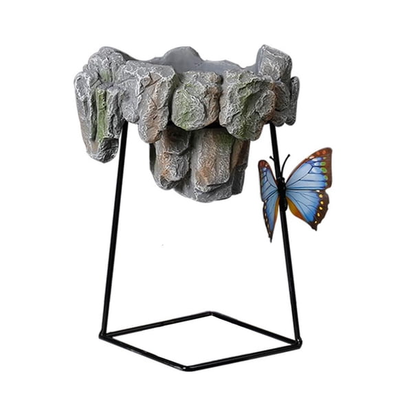 SDFGTstore Unique Pot Rectangular Iron Flower Vase Magnetic Butterfly Flower Pots Plant Pot