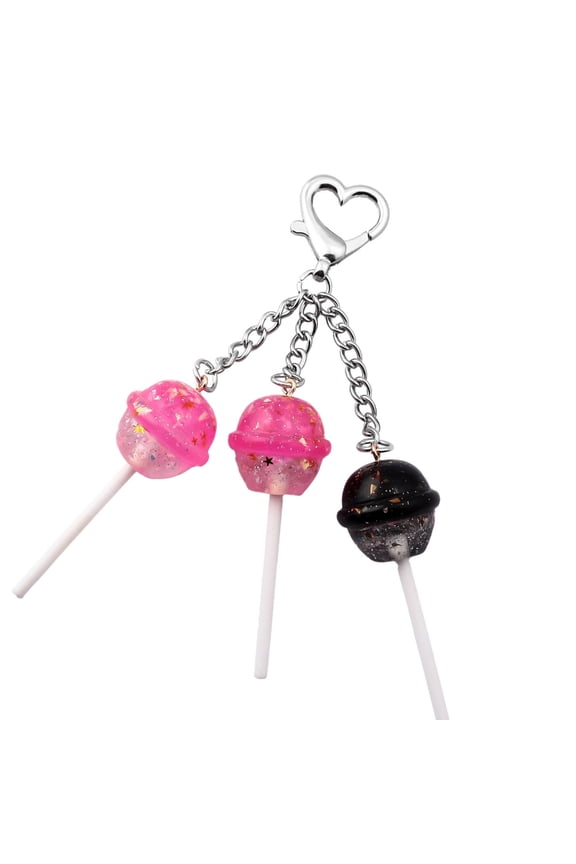 Resin Candy Keychain For Everyday Use Scratch Resistant Lollipop Pendant Keyring