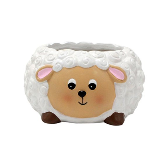 SDFGTstore Resin Statues Animal Figurines Cute Flower Pots for Outdoor Garden Patio Yard