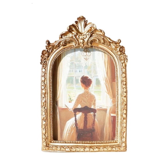 SDFGTstore Resins Antique Photo Frame Florals Embossed Detailing Wedding Anniversary Gift