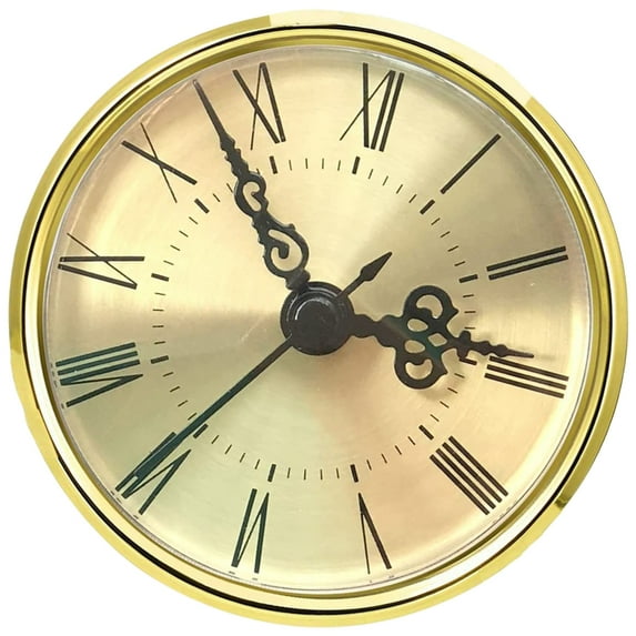 SDFGTstore Round Clock Insert Roman/Arabic Numeral Display, Gold Silver Plated Trim For Tablet And Wall Decoration