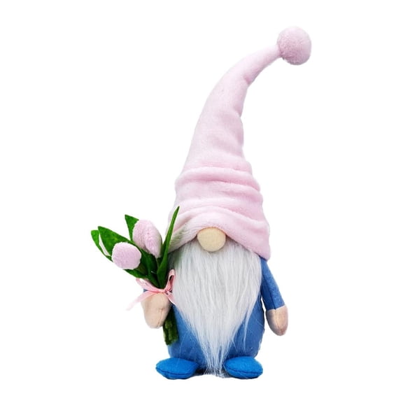 SDFGTstore Rudolph Pink Elves Figurine Doll Flower Heart Mother's Day Gift Ornaments