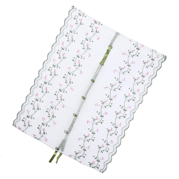SDFGTstore Rural Hand Embroidered Floral Shade Sheer Door Cafe Kitchen Voile Curtain for Fr