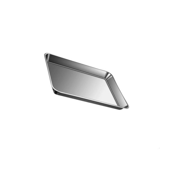 SDFGTstore Rustproof Cookie Sheet Flat Bottom Tray Stainless Steel Flat Baking Pan For Cakes Breads And Pastries Preparation