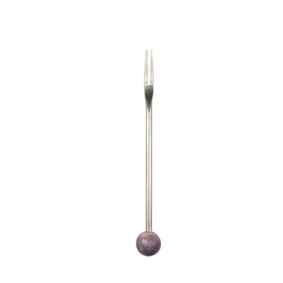 SDFGTstore Rustproof Nonrust Steel Kitchen Utensils Fruit Dessert Fork with Handcrafted Natural Stone Handle And Artistic Tableware