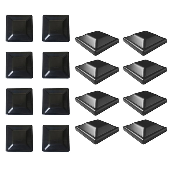 SDFGTstore Set of 16 Elegant Black Plastic Fence Post Caps Practical Black Plastic Wood Column Caps for Exterior Environment
