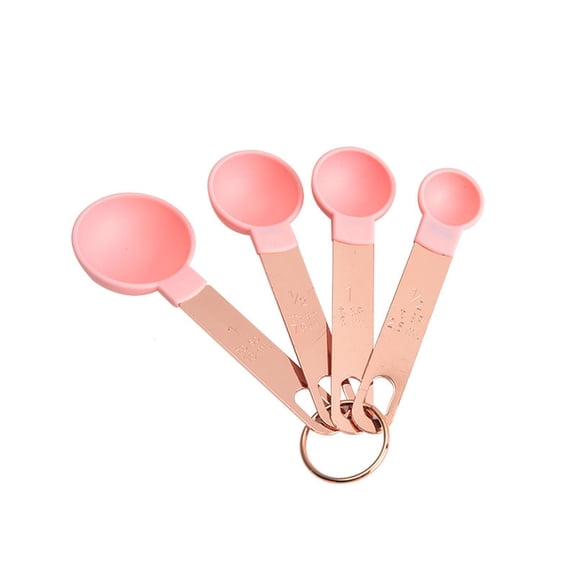 SDFGTstore Set of 4 Measuring Scoops/Cups Set Stainless Steel Metal Measuring Teaspoons/Cups Set for Dry Liquid Fits in Spice Jars