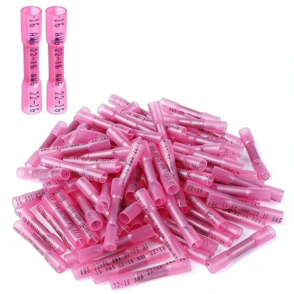 SDFGTstore Shrinkable Butt Connectors Insulated Wire Linkers Squeeze Terminals 100pcs for Reliable Wire Merging In Harsh Situations