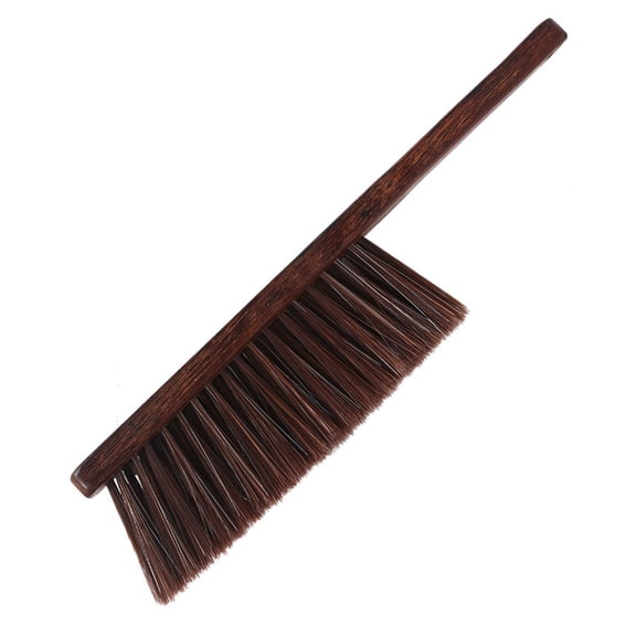 SDFGTstore Soft Bristles Hand Broom Natural Wood Handle Gentle Sweeping Tool Dusting Brush For Hardwood Tile Surfaces Cleaning