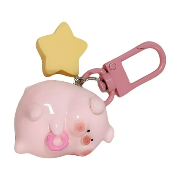 SDFGTstore Soft Resin Animal Keychain Compact Pig Design Great for Personal Belongings