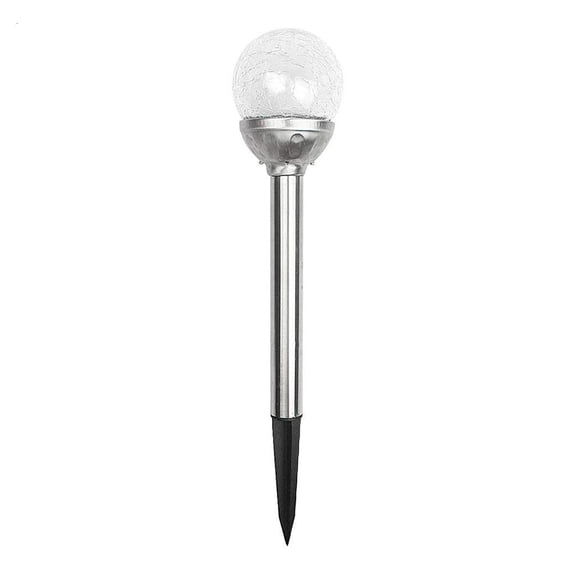 SDFGTstore Solar Globe Light Outdoor Cracked Glass Round LED Garden Lamp Color Changings