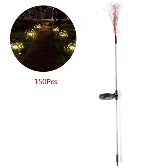SDFGTstore Solar Power Outdoor Grass Globe Dandelion Fireworks Flash String 90/120/150 LED