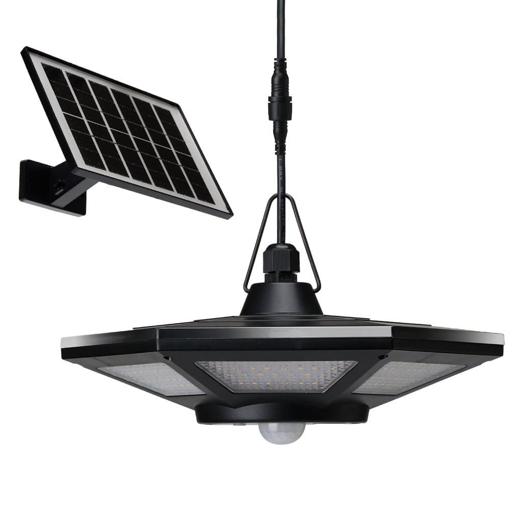 SDFGTstore Solar Shed Light Indoor Outdoor Solar Powered Pandent Daytime Work Lights Remote Control Security Lamp for Garage Gazebo