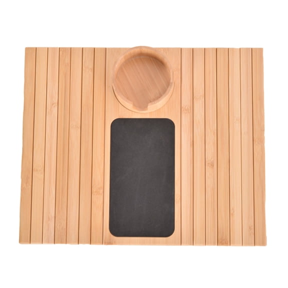 SDFGTstore Space Saving Bamboos Couch Storage Tray for Drinks and Snacks Spill Proof Armrest Table with Cup Holder Sofa Arm Tray