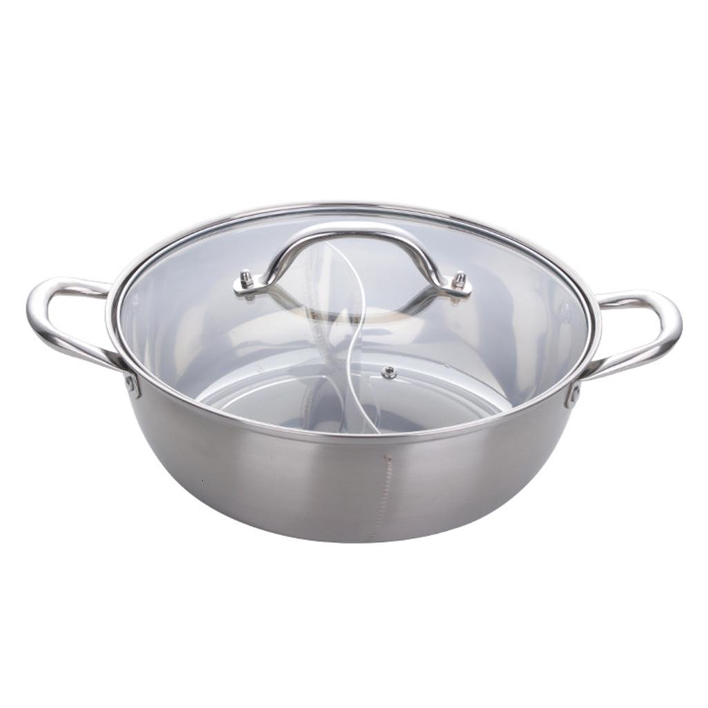 SDFGTstore Stainless Steel Divided Pot Gas Stove Cooker Hot Pot Soup ...