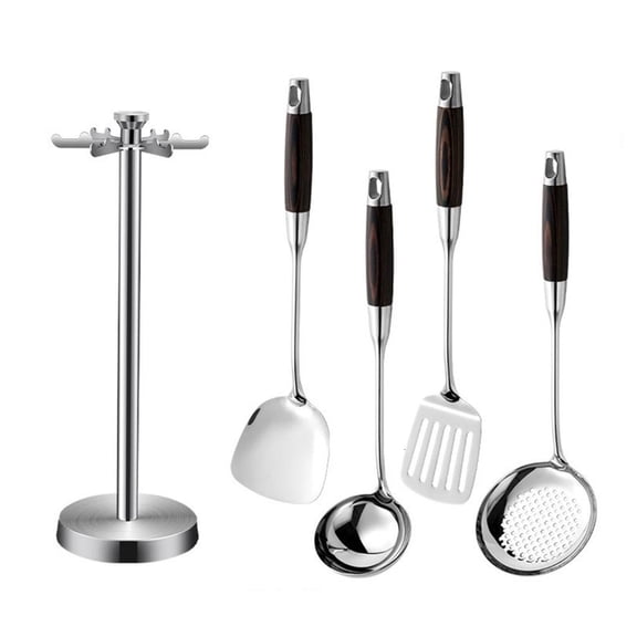 SDFGTstore Stainless Steel Kitchen Implements Metal Cooking Utensils with Ergonomic Handle