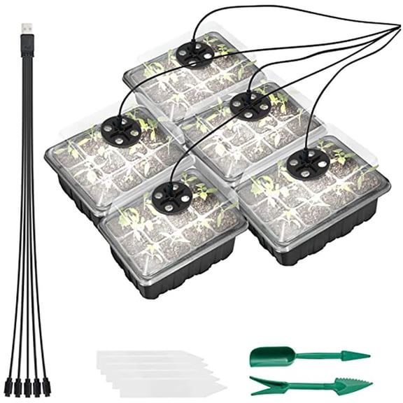SDFGTstore Starter Tray with Grow Light Starter Kit Adjustable Humidity for Plants Starter Base Germination Growing
