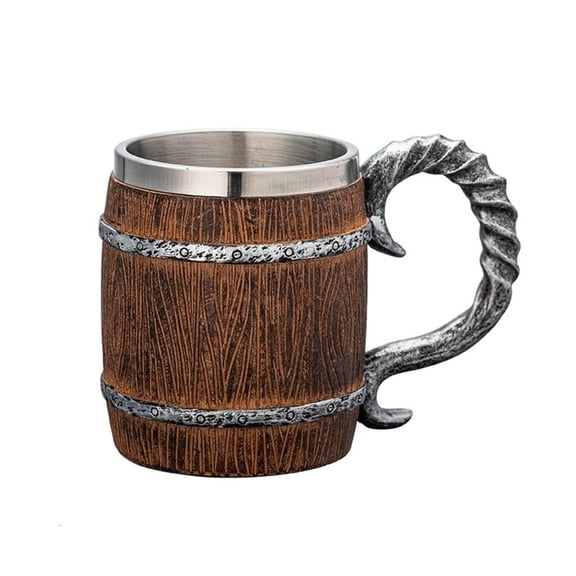 SDFGTstore Sturdy Resin And Nonrust Steel Retro Design Beer Cup For Outdoors Gatherings