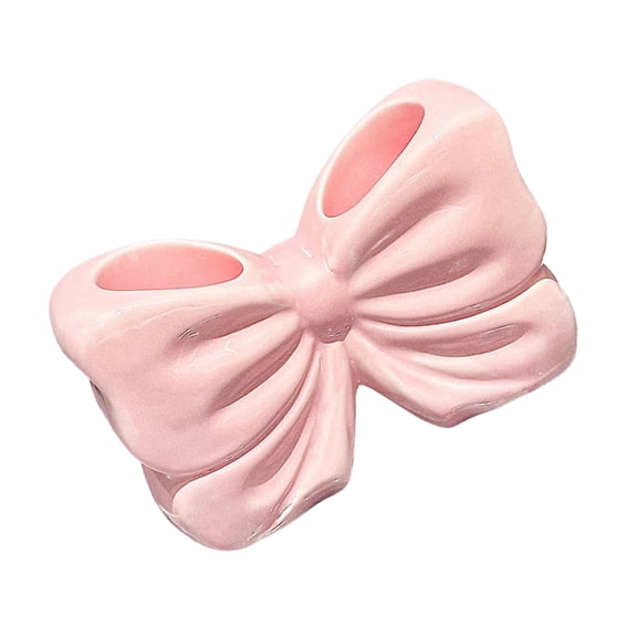 SDFGTstore Stylish Bowknot Ceramic Toothbrush Holder Perfect for Bathroom Decoration