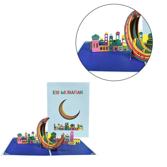 SDFGTstore Stylish Eid Moon Card Beautiful Designed Greeting Card with Envelope for Festive